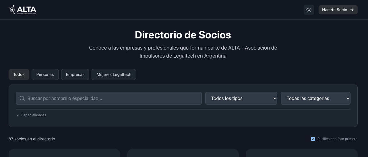 Portal de socios self-service