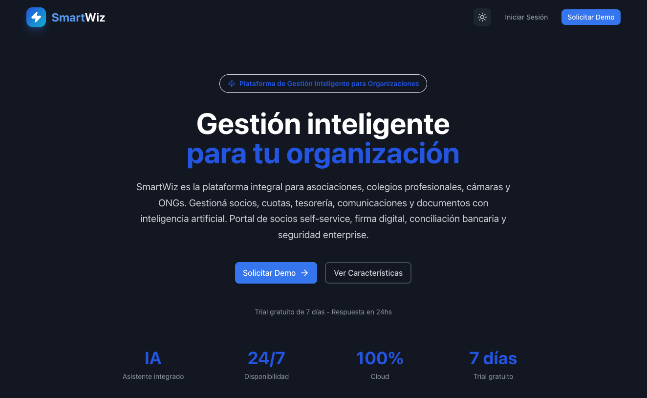 SmartWiz — plataforma de gestión inteligente para organizaciones